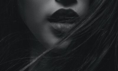 grayscale photography of womens face