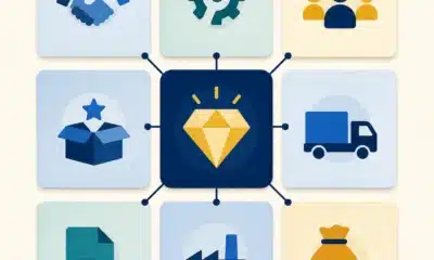 Schéma visuel des neuf blocs du Business Model Canvas