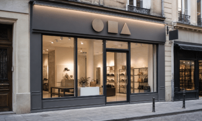 Façade de magasin avec enseigne lumineuse sobre