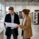 Entrepreneurs étudiant un local commercial pour un projet de magasin