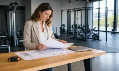 Entrepreneuse étudiant un projet de franchise de salle de sport