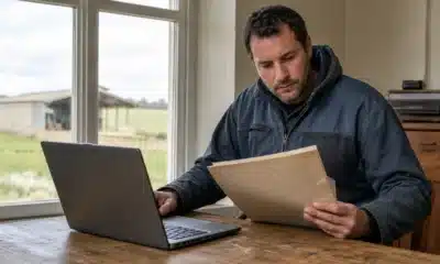 Exploitant agricole vérifiant une ancienne formalité PEIRL et une démarche en ligne
