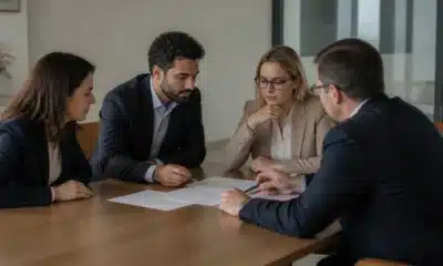 Associés d’une SAS examinant ensemble une décision fiscale