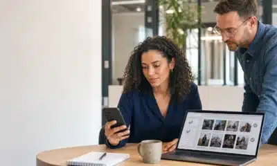 Équipe marketing vérifiant les droits de contenus UGC pour une marque