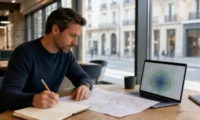 Entrepreneur comparant les zones de chalandise de deux emplacements