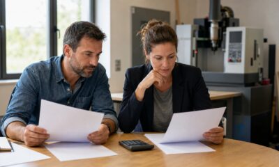 Dirigeant de PME comparant une offre de crédit-bail à un emprunt professionnel
