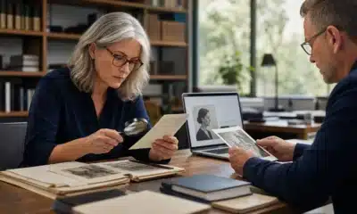 Éditrice vérifiant les sources l’auteur et les preuves d’un contenu professionnel