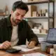 Entrepreneur calculant le prix de vente rentable de ses produits