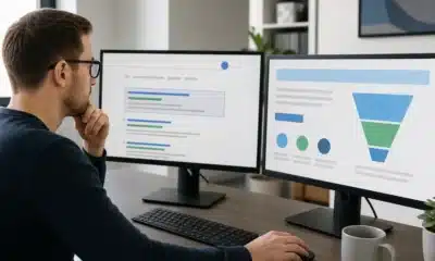 Spécialiste Google Ads contrôlant la cohérence entre annonce mot-clé et landing page