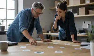 Entrepreneure analysant clients fournisseurs concurrents et partenaires proches