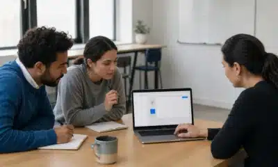 Équipe observant une utilisatrice tester la première version d’un produit numérique