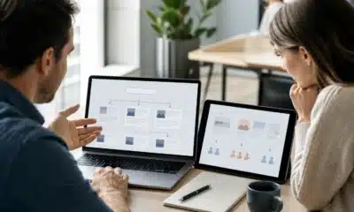 Marketeuse comparant intention de recherche et découverte d’audience sur les réseaux sociaux