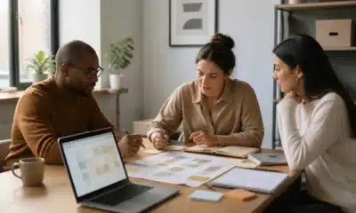 Équipe préparant une stratégie éditoriale et un calendrier de contenus