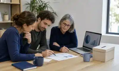 Responsables associatifs préparant un budget et une collecte de fonds