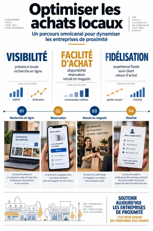 Infographie sur l’optimisation des achats locaux pour dynamiser les entreprises de proximité