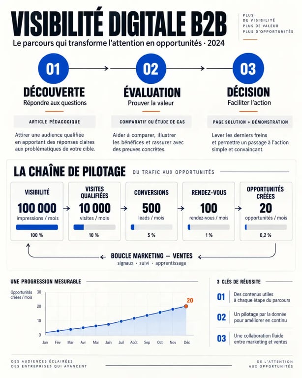 Optimiser la visibilité digitale de votre entreprise B2B en 2024 : parcours d’achat et indicateurs de performance